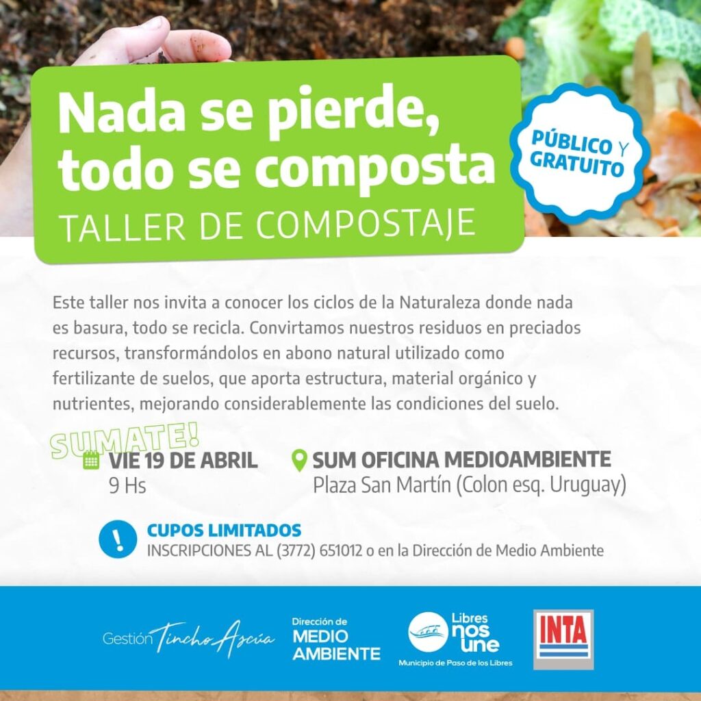 Libres: el viernes 19 habrá taller de compostaje